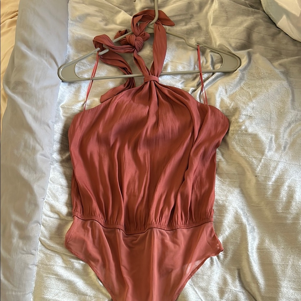 Chic Pink Halter Body Suit